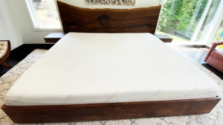 Walnut Live Edge Headboard with Floating Night Stands