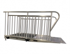 Diamond Plate Starter Ramp & 4’ x 4’ Ramp Deck with 8’ ADA Loop Handrails