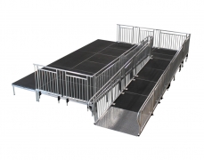 52” Wide x 20’ Long Straight ADA Ramp with 5’ X 5’ Top Landing & 38”High Continuous Grab Rail