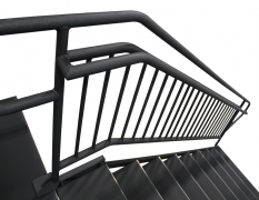9 Step Adjustable Stair Unit w/ Custom Handrails - Top View