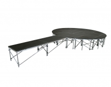 Non-Skid Quad Ripple Circle Stage w/ Runway - Side View