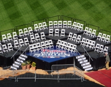 Custom Tiered Seating Riser with Laminate Overlay for Phillies 2008 World Series Celebration
