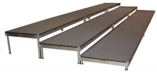 3 Tier Grey Carpeted Riser