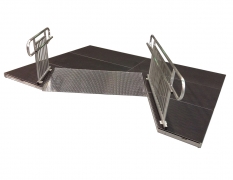 60” Wide x 4’ Long ADA Ramp with 38”High Continuous Grab Rail