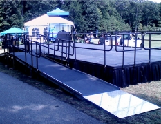4’ Wide x 24’ Long Straight Equipment Ramp with 4’ x 4’ Mid & Top Landings