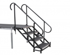 4 Step Adjustable Stair Unit w/ Custom Curved Handrails