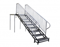 9 Step Adjustable Stair Unit with Aluminum Handrails