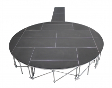 Non-Skid Quad Ripple Circle Stage w/ Runway - Top View