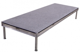 3' x 8' Gray Carpet Deck w/ Fixed Height Legs