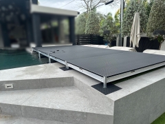 16’x8 @ 7” High QUAD Weather Resistant Pool stage with Clear Guardrail, Wilton Manors, FL